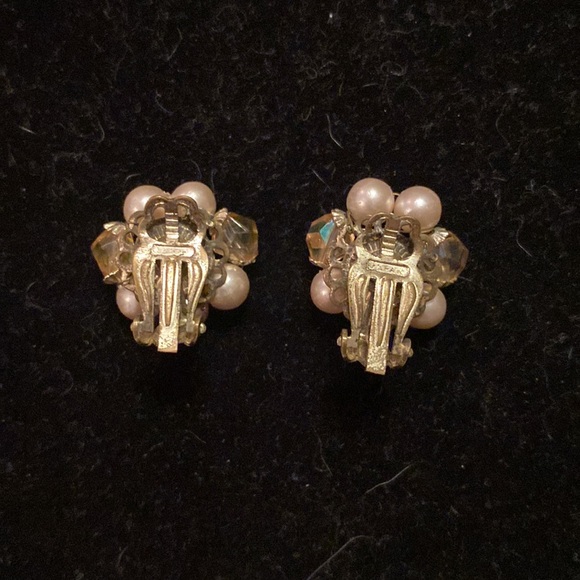 Vintage 50s clip on earrings faux pearl - Picture 3 of 3
